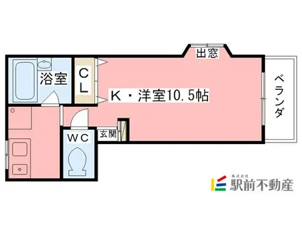 サンライズハイツ(1K/2階)の間取り写真