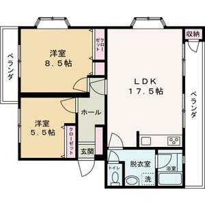 エメラルドマンション北平野(2LDK/3階)の間取り写真