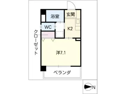 リエス塩釜口(1K/3階)の間取り写真