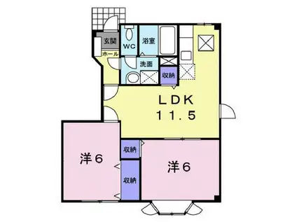 ルミナスオノ(2LDK/1階)の間取り写真