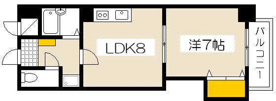 RYOKOビル(1LDK/2階)の間取り写真