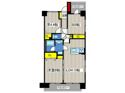 クレストフォルム横浜関内(2SLDK/5階)の間取り写真