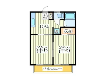 グランドハイツコタケ(2DK/2階)の間取り写真