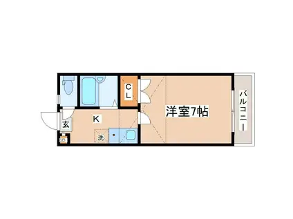 リブレ恵和町(1K/2階)の間取り写真