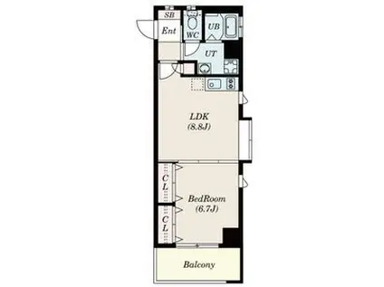 フローラル堀木 下がりました(1LDK/5階)の間取り写真