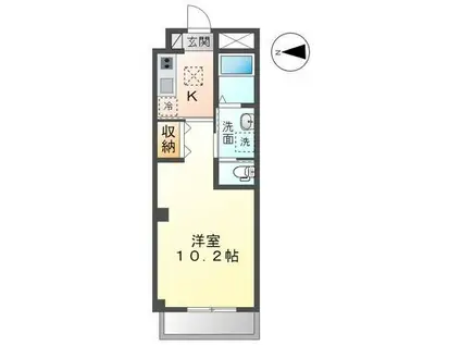 REPOSEいなり(1K/1階)の間取り写真