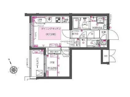 ZOOM西早稲田 ズーム西早稲田(1DK/3階)の間取り写真