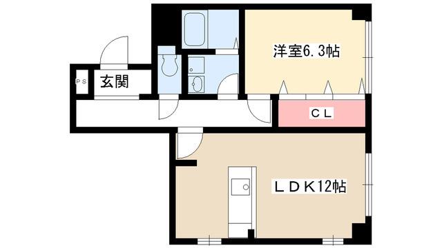 大針ファースト(1LDK/1階)の間取り写真