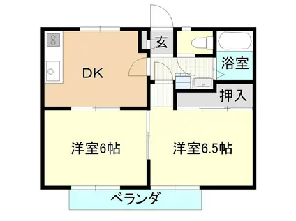 マイステージ10番館(2DK/1階)の間取り写真