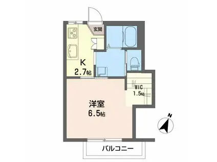 フロンティア6番館(1K/2階)の間取り写真