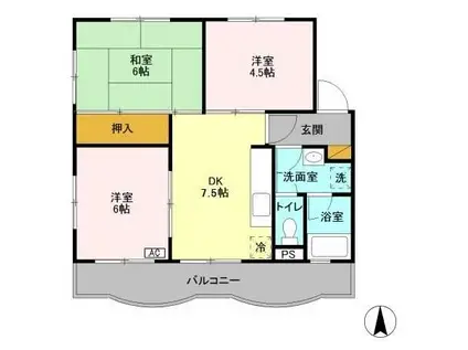 ベルメゾン(3DK/2階)の間取り写真