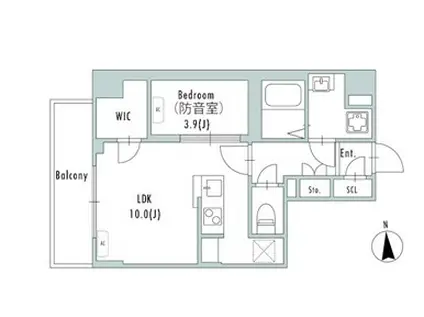 グランパセオ上野御徒町(1LDK/10階)の間取り写真
