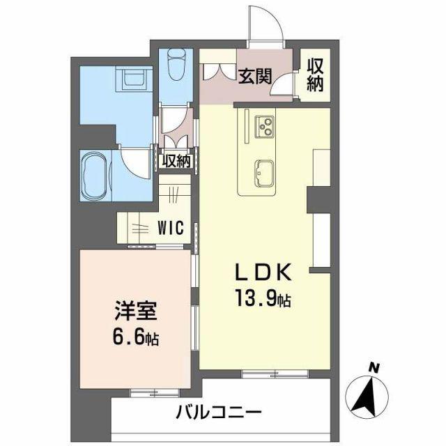 LUANA KAMISUGI(1LDK/1階)の間取り写真