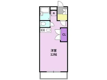 ワンバイワン(ワンルーム/1階)の間取り写真