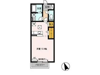 モナリエ浦里(ワンルーム/1階)の間取り写真