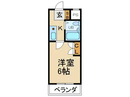 ライオンズプラザ(1K/3階)の間取り写真