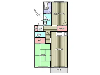 マガタコーポ東宮I(2LDK/1階)の間取り写真
