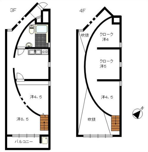 アーク諏訪の森(4DK/3階)の間取り写真