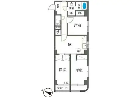 コアプラス王子(3DK/2階)の間取り写真