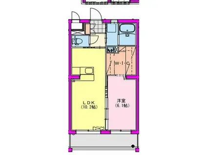 M10みまた(1LDK/2階)の間取り写真