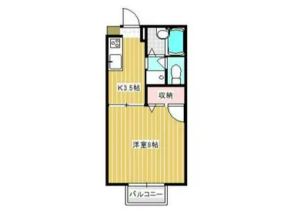 ディアスバイオレット(1K/1階)の間取り写真