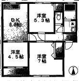 コーポTOKI(3DK/2階)の間取り写真