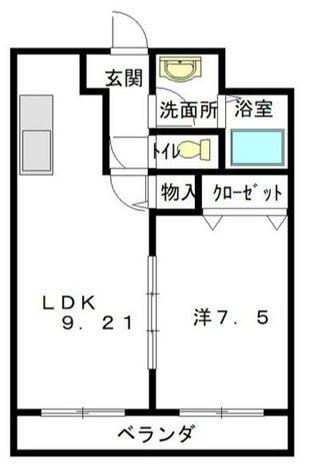 エバーフィールドII(1LDK/2階)の間取り写真