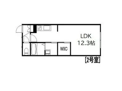 PINE HILLS環状通東(1K/1階)の間取り写真