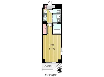 LANART北小金(1K/10階)の間取り写真