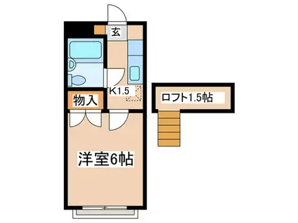 ハイツ井上2(1K/1階)の間取り写真