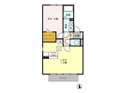 リアンY(1LDK/1階)の間取り写真