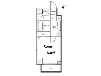 ベルペトラ(1K/1階)の間取り写真
