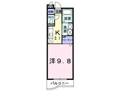 NASERU KOUHOKU(1K/3階)の間取り写真