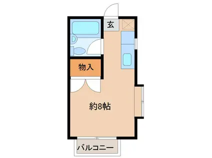 ベルメゾン(ワンルーム/2階)の間取り写真