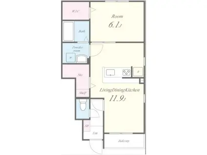 LIVRE 1(1LDK/1階)の間取り写真