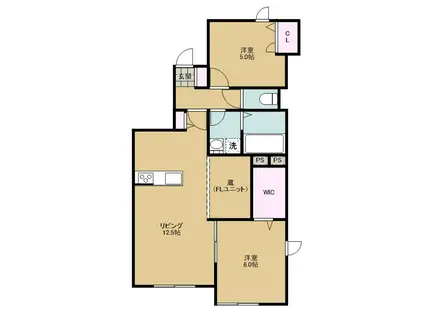 CASA ルピナス(2LDK/1階)の間取り写真