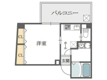 クィーンライフ玉津(1K/3階)の間取り写真