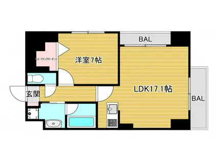 ラフィーネレジデンス(1LDK/3階)の間取り写真