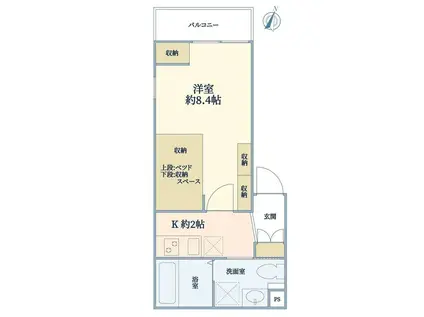 CITY COURT西新宿(1K/1階)の間取り写真