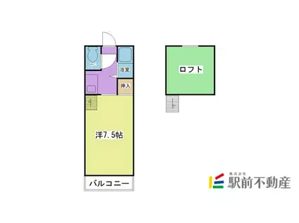 スカイトラスII(1K/1階)の間取り写真