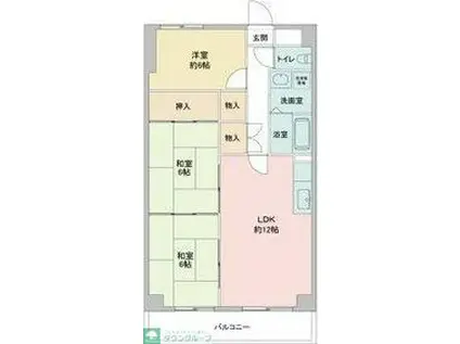 レジディア日比野(3LDK/6階)の間取り写真