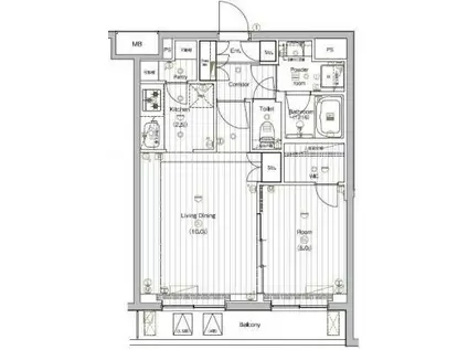 THE PREMIUM CUBE G 大崎 プレミアムキューブG大崎(1LDK/4階)の間取り写真