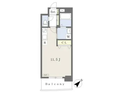 アンベリール紺屋町(ワンルーム/5階)の間取り写真