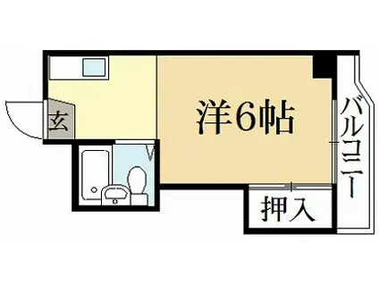 シャトル下鴨(1K/3階)の間取り写真