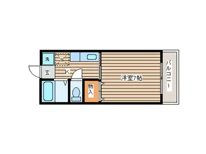 サンレモハイツ上杉(1K/3階)の間取り写真