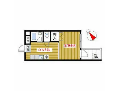 コーポ大塚台(1DK/8階)の間取り写真