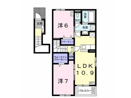 ハピネスクレインIII(2LDK/2階)の間取り写真