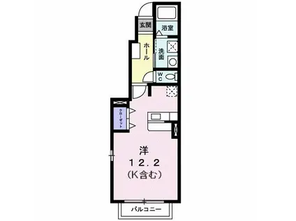 メラ ロッソ プリモ(1K/1階)の間取り写真