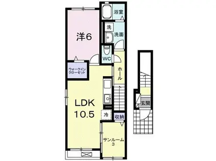サンリット(1LDK/2階)の間取り写真
