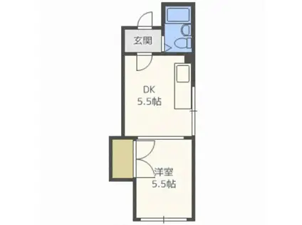 メゾンドヴェール(1DK/3階)の間取り写真